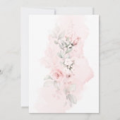 Bruiloft | Woodland Blush Pink Rose Invitation Kaart (Achterkant)