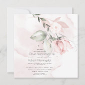 bruiloft | Woodland Blush Pink Rose Kaart (Voorkant)