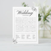 Bruiloft Woord Zoeken Vrijgezellenfeest Spel Kaart (Staand voorkant)