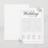 Bruiloft Woord Zoeken Vrijgezellenfeest Spel Kaart (Voorkant / Achterkant)