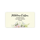 Bruiloft Zachte witte Calla Lily Rozen Adres Etiket (Voorkant)