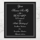 Bruiloft zal je mijn beste man  voorstel wijn etiket (Enkel label)