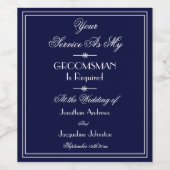 Bruiloft Zal je mijn Groomsman Elegant voorstel Wijn Etiket (Enkel label)