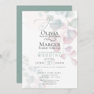 Bruiloft   Zelden daar Waterverf Eucalyptus Kaart