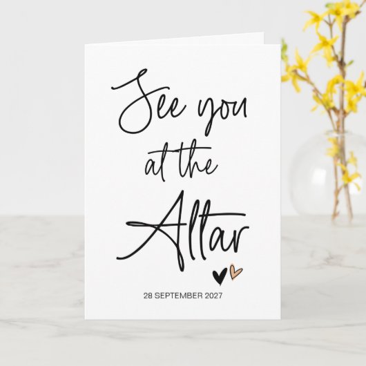 Bruiloft Zie je bij het altaar van bruid tot bruid Kaart (Gele Bloem)