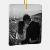 Bruiloft Zijn geloften Foto Keepsake Keramisch Ornament (Rechts)