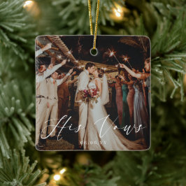 Bruiloft Zijn geloften Foto Keepsake Keramisch Ornament