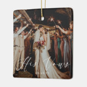 Bruiloft Zijn geloften Foto Keepsake Keramisch Ornament (Links)