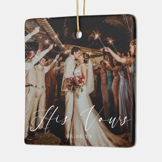 Bruiloft Zijn geloften Foto Keepsake Keramisch Ornament (Links)