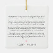 Bruiloft Zijn geloften Foto Keepsake Keramisch Ornament (Achterkant)