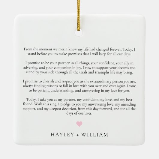 Bruiloft Zijn geloften Foto Keepsake Keramisch Ornament (Achterkant)