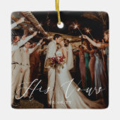 Bruiloft Zijn geloften Foto Keepsake Keramisch Ornament (Voorkant)