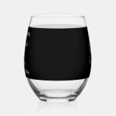 Bruiloft Zilver Monogram Zwart Wit Wijnglas Zonder Voet (Links)