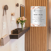 Bruiloft zilver roos gouden marmer programma tijdl poster