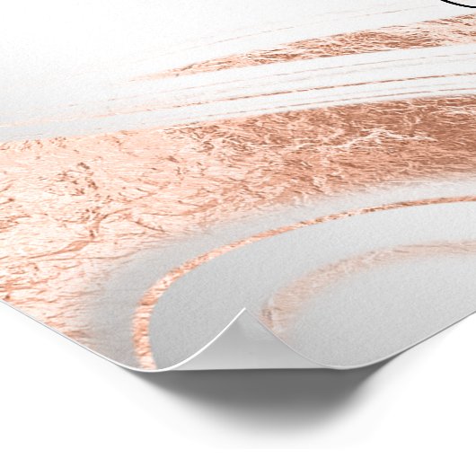 Bruiloft zilver roos gouden marmeren aderen welkom poster (Hoek)