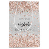 Bruiloft zilver roosgoud naam medium cadeauzakje (Voorkant)