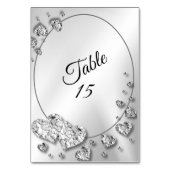 Bruiloft Zilveren Glimmende Harten Geometrisch Kaart (Voorkant)