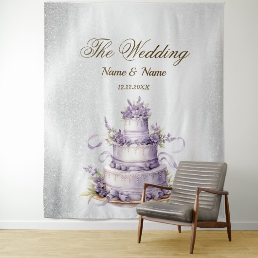 Bruiloft Zilveren Glitter Sparkle Elegant Wandkleed (In situ)