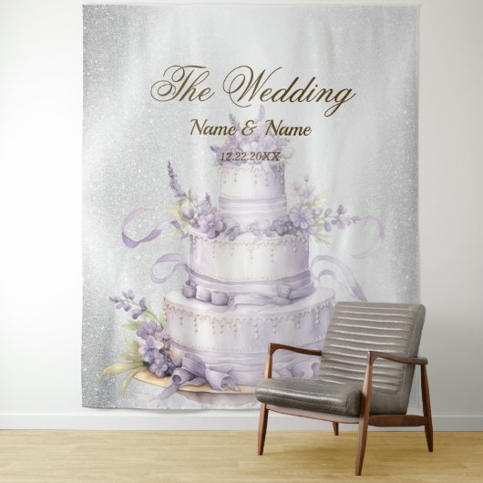 Bruiloft Zilveren Glitter Sparkle Elegant Wandkleed (In situ)