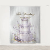 Bruiloft Zilveren Glitter Sparkle Elegant Wandkleed (Voorkant)