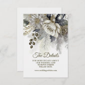 Bruiloft Zilveren Gouden Witte Rozen Bloemen Informatiekaartje (Voorkant / Achterkant)