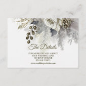 Bruiloft Zilveren Gouden Witte Rozen Bloemen Informatiekaartje (Voorkant)