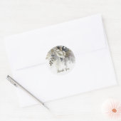 Bruiloft Zilveren Gouden Witte Rozen Bloemen Ronde Sticker (Envelop)