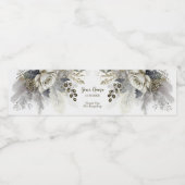 Bruiloft Zilveren Gouden Witte Rozen Bloemen Waterfles Etiket (Enkel label)