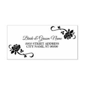 Bruiloft Zilveren Gouden Witte Rozen Bloemen Zelfinktende Stempel (Design)