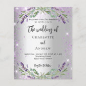 Bruiloft zilveren lavendel QR RSVP budget uitnodig Flyer (Voorkant)