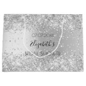 Bruiloft zilveren naam groot cadeauzakje (Voorkant)