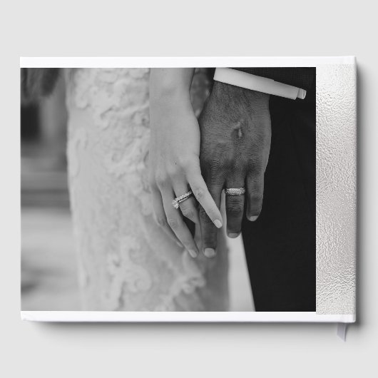 Bruiloft Zilveren voering Gastenboek (Achterkant)