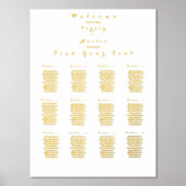Bruiloft zitgrafiek 12 Tafels Echte Gouden Folie Folie Afdrukken (Voorkant)