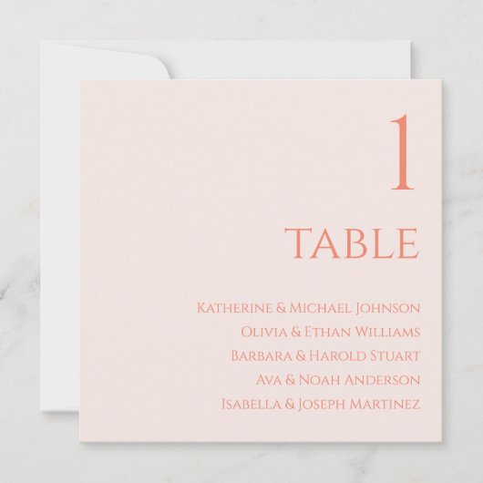 Bruiloft zitgrafiek- Blush Kaart (Voorkant)