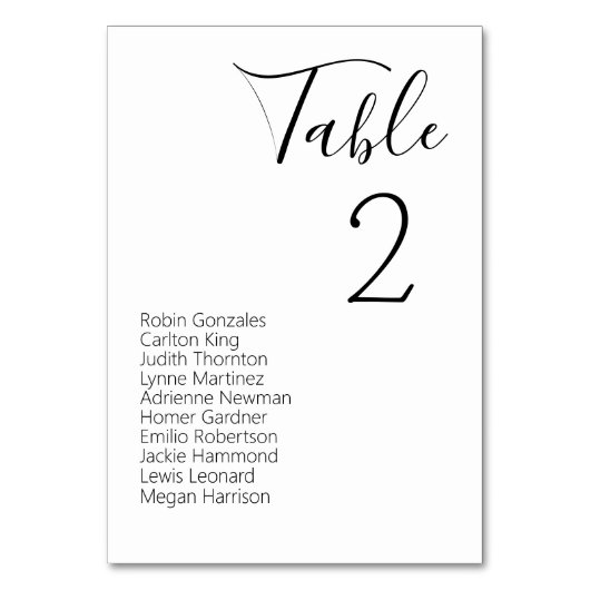 Bruiloft zitgrafiek Elegante bruiloft party gunste Kaart (Voorkant)