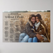Bruiloft zitgrafiek met foto alfabetisch poster (Voorkant)