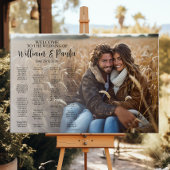 Bruiloft zitgrafiek met foto alfabetisch poster
