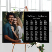 Bruiloft zitgrafiek met foto elegant bewerkbaar poster