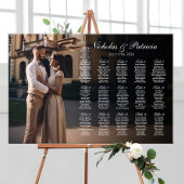 Bruiloft zitgrafiek met foto elegant modern poster