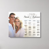 Bruiloft zitgrafiek met foto elegant plan canvas afdruk (Voorkant)
