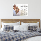 Bruiloft zitgrafiek met foto elegant plan canvas afdruk (Insitu (Slaapkamer))