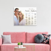 Bruiloft zitgrafiek met foto elegant plan canvas afdruk (Insitu (Woonkamer))
