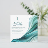 Bruiloft zitgrafiek- Modern Smaragd Groen- Kaart (Staand voorkant)