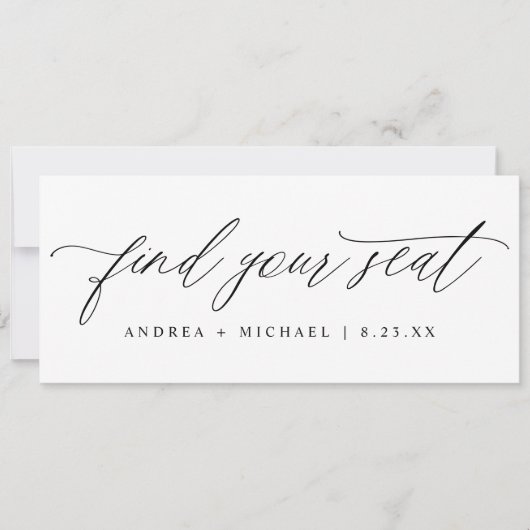 Bruiloft zitgrafiek Vind uw stoel Kaart (Voorkant)