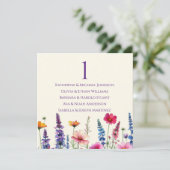Bruiloft zitgrafiek- Wildflower Symphony Kaart (Staand voorkant)