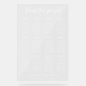 Bruiloft zitgrafiek Witte inkt Clear acryl teken Acryl Bord (Voorkant)