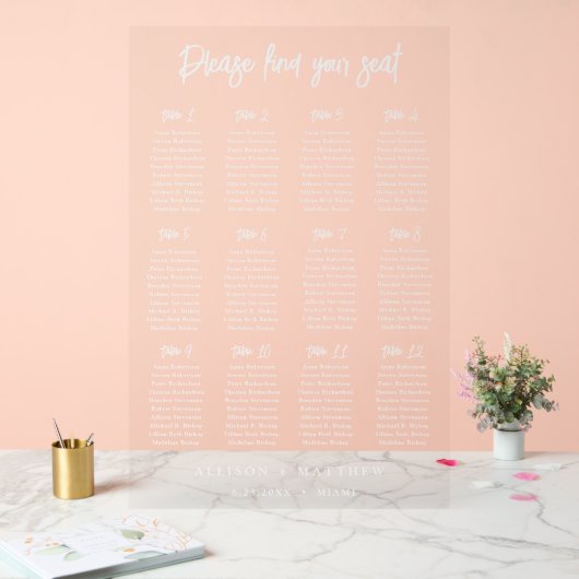 Bruiloft zitgrafiek Witte inkt Clear acryl teken Acryl Bord (Huwelijk)