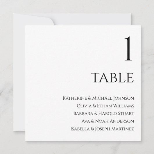 Bruiloft zitgrafiek- Zwart-wit Kaart (Voorkant)