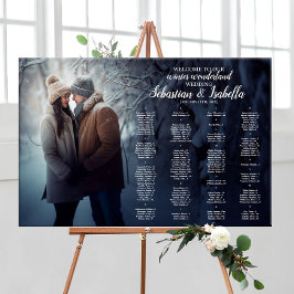 Bruiloft zitkaart met foto winter wonderland poster