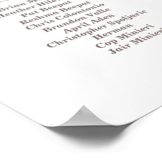 Bruiloft zitkaart reis thema elegant modern poster (Hoek)